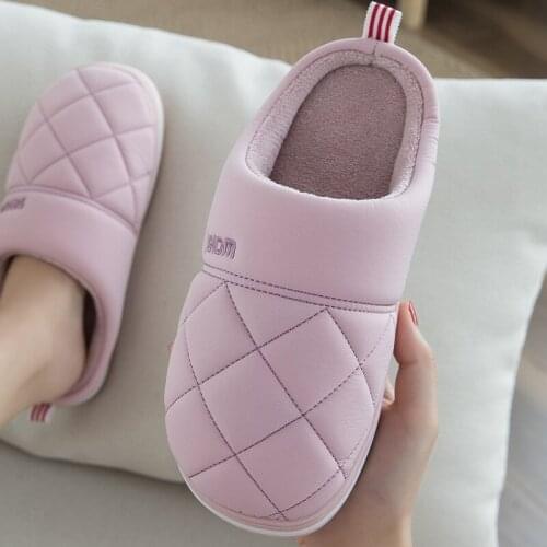 Cotton Slippers Women Winter Home Indoor Non-slip Thick-soled Warm Shoes Solid Color Couple Mens Winter Slippers YK