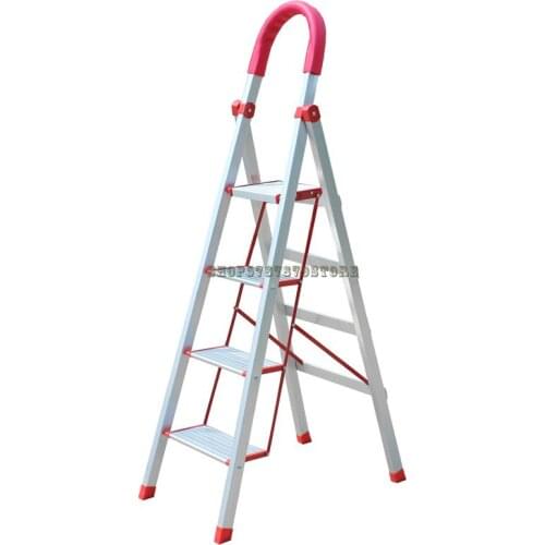 Ladder Household Folding Ladder Thickened Aluminum Ladder Miter Ladder Four Steps Five Steps Indoor Ladder Step Height