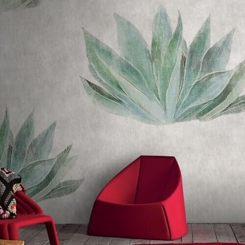 MASAR Original hand-painted plant design murals Dining room living room covered with wallpaper Youth study wallpaper Vitality