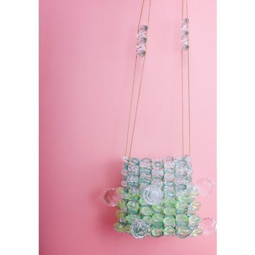 Mini Crystal Bag Handmade Acrylic Beaded Woven Bag New Evening Messenger Bag Female Wedding Bag Womens Coin Purse Summer Beach