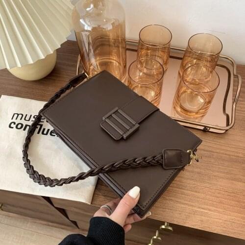 Fashion Exquisite Shopping Bag Retro Casual Women Totes Shoulder Bags Female Leather Solid Color Chain Handbag for Women 2021