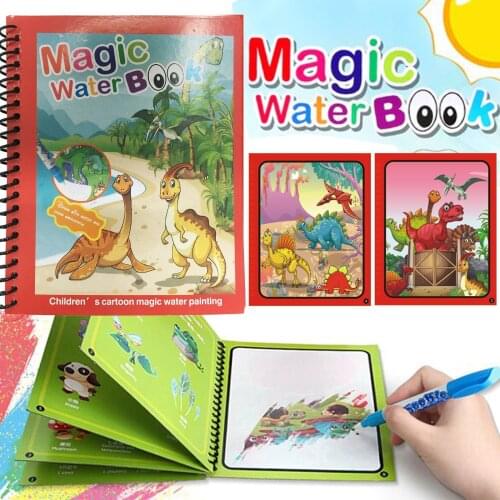 Montessori Magic Water Drawing Book Magic Water Reusable Doodle Board for Kids Drawing Painting Educational Toys For Children