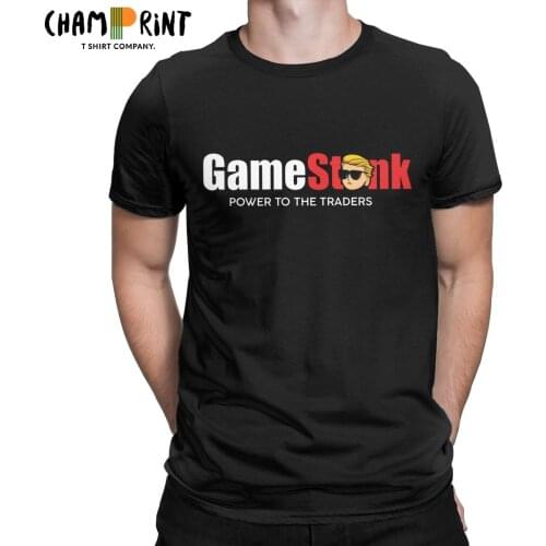 Game Stonk Power To The Traders T Shirt Mens Vintage T-Shirts Gamestop Wallstreetbets GME WSB Meme Tees Short Sleeve Clothing