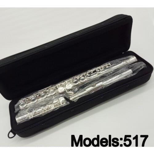 New De Xin Flute 517 Silver Plated Professional Flute Instrument Intermediate Student Flutes C Leg 16 Holes Closed Hole E Key