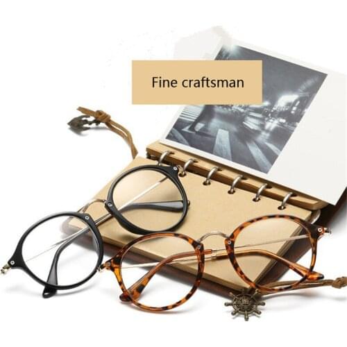 Iboode Vintage Round Frame Glasses Men Women Fashion Comfort Transparent Lens Eyeglasses Unisex Plain Mirror Eyewear New