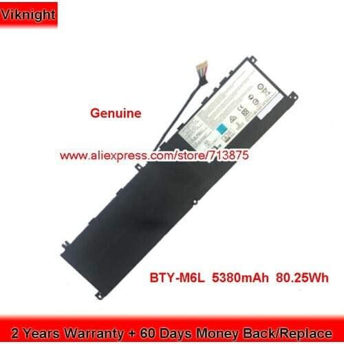 Genuine BTY-M6L Battery for Msi GS60 GS65 GS75 P65 P75 PS42 PS63 WS65 15.2V 5380mAh