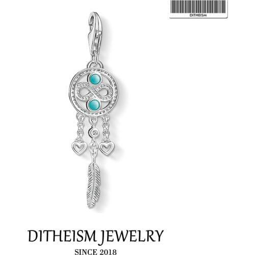 Dreamcatcher Infinity Charm Pendant,2019 Fashion Jewelry 925 Sterling Silver Trendy Gift For Women Girls Fit Bracelet Necklace