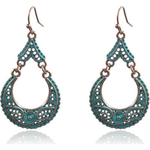 LosoDo Retro drop-shaped earrings fashion creative alloy earrings European and American popular ladies earrings fashion jewelry