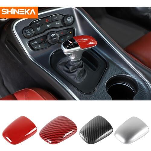 SHINEKA Gear Shift Knob For Dodge Charger 2015+ Car Gear Shift Knob Head Decor Cover Stickers For Dodge Challenger 2015-2019