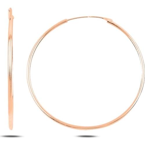 Silver 925 Sterling 40mm Simple Ring Earrings