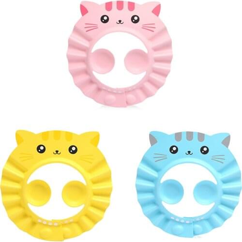 Baby Shower Cap Adjustable Cartoon Hair Wash Hat for Newborn Infant Ear Protection Children Kids Shampoo Shield Bath Head Cover