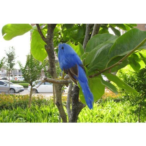 Cute simulation bird model polyethylene&furs blue bird model gift about 16cm 1359