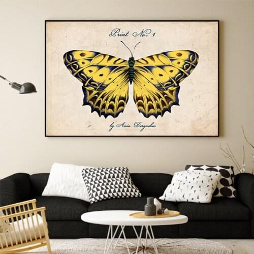 Modern Butterfly Specimen Painting Canvas Colourful posters and print Unique Wall Art Picture for Living Room Bedroom Home Decor