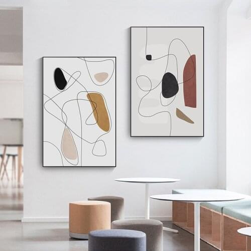 Modern Abstract Paintings Geometric Line Art Canvas Poster Print Minimalist Wall Art Pictures for Living Room Nordic Home Decor
