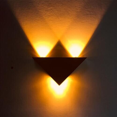Modern LED Triangle Aluminum Wall Lamp Bedroom Corridor Staircase Indoor Spot Lights Decoration