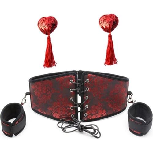 Adults Products , Sex Toys for Women Exotic Accessories Handcuffs Waist Corset Pleated Dress Erotic Body Bdsm Bondage Adult Toys