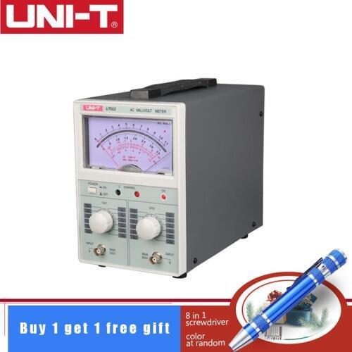 UNI-T UT621 UT622 Analog Voltage Digital Voltmeter Analog Multimeter 100uV-300V Millivoltmeter with 8 in 1 Screwdriver