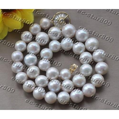 Z11196 A++ 18"~33“ 13mm Round Natural White Edison KESHI Pearl Necklace CZ Choker Fine Women Fine Jewelry