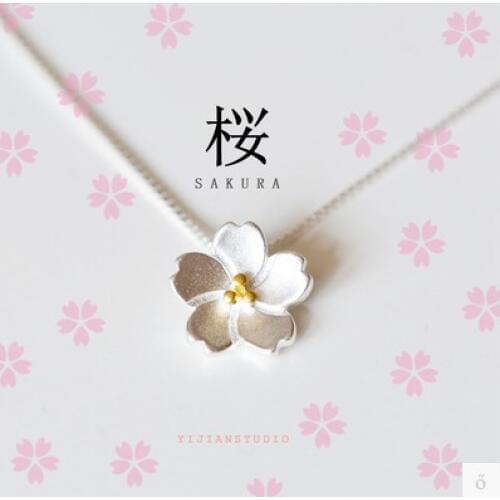 Korean New Silver Color Cheery Flower Choker Necklaces For Women Chains Statement Jewelry kolye collares Bijoux Femme