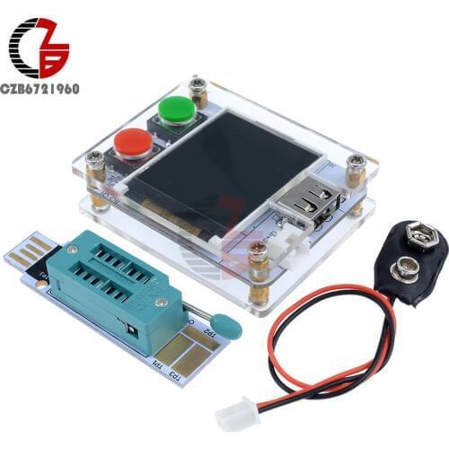 1.8" LCD Display MK-328 MK328 ATmega328p Diode Triode Capacitance Transistor Tester Mini USB With Transparent Case