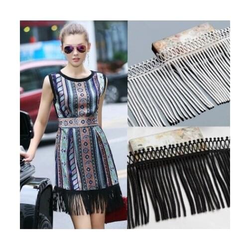 1Meter Milk Tassel Lace Handmade DIY Clothes Skirts T-shirts Lengthened Decorations Black White