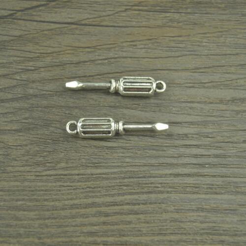 15 pcs vintage Tibetan Silver Plated screwdriver Charms metal Pendants for Jewelry Making DIY Handmade Craft 31*6 mm J198