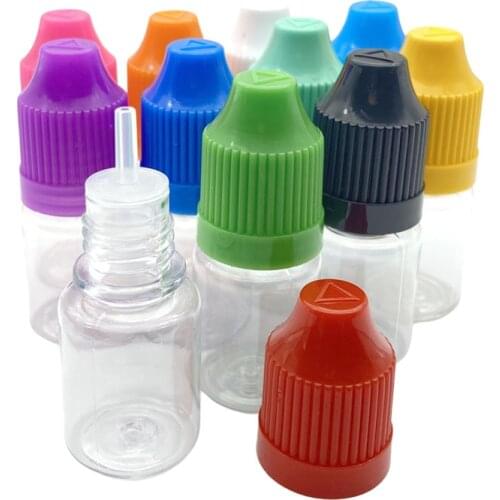 20pcs 5ml Clear PET Plastic Dropper Empty Bottle With Childproof Cap E Liquid Needle Hard Vial