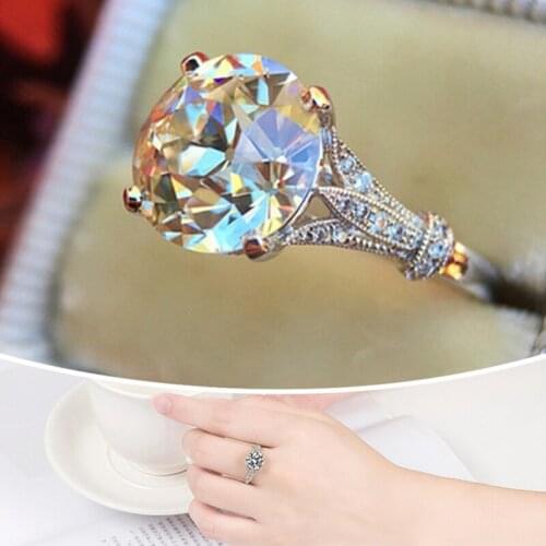 2021 Trendy Lady Zircon Moissan Stone Engagement Ring For Women Jewelry Top Quality Silver Plated Ring Female Finger Accessories