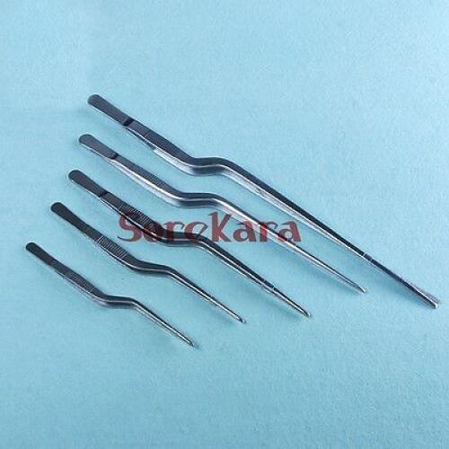 23cm Stainless Steel Tweezer Spear Shaped Curved For Tissue Culture Lab Use