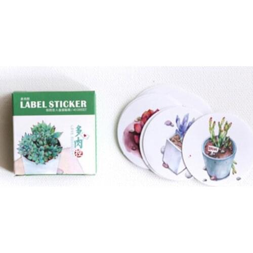 40 pcs/pack Kawaii Plants Succulents Mini Paper Sticker Decorative Stationery Stickers Scrapbooking DIY Diary Album Stick Label