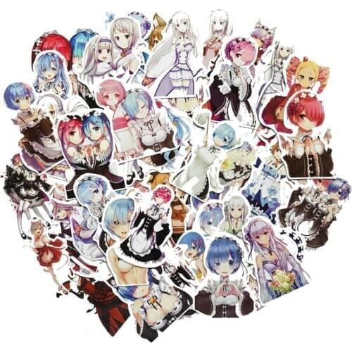 50pcs Anime Sticker Cartoon Cute for Skateboard Luggage Motorcycle Car Guitar Notebook Suitcase Decals Refrigerator Kids Sticker