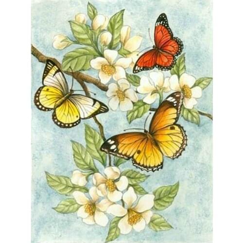 5D DIY Diamond Painting Cross Stitch Butterfly and flower Full square Diamond Embroidery Home Decoration Mosaic Painting Gift