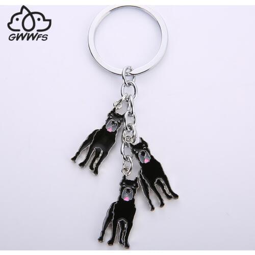 Cane Corso dog pendant key chains for men women white gold color metal alloy bag charm car keychain key ring holder keyring