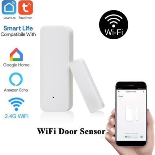 Tuya Smart WiFi Door Sensor Door Open/Closed Detectors Magnetic Switch Window Sensor Home Security Alarm With Alexa Google Home