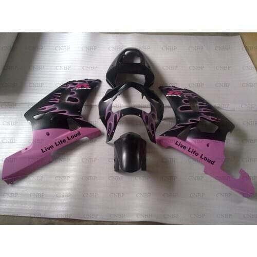 GSX R 600 750 1000 2000 - 2003 K12 Abs Fairing GSXR 600 750 1000 03 02 2003 Black Pink Flame Body Kits