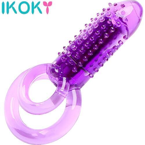 IKOKY Delay Ejaculation Sex Toys for Men Male Masturbation Ejaculation Delay Cock Ring Clitoris Stimulator Vibrator Penis Ring