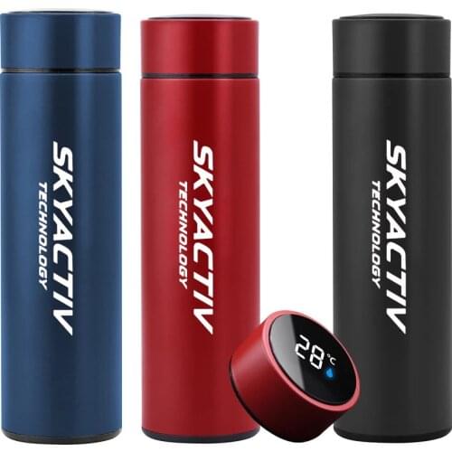 Intelligent Thermos With Car Logo skyactive For Mazda 2 3 5 6 8 cx3 4 5 7 8 9 cx30 mx5 Temperature Display Stainless Steel Cup