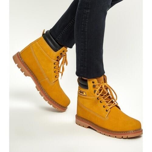 Kış Trend sarı şık ve kullanışlı erkek botları su ve soğuk dayanıklı 2021 colection bağcıklı