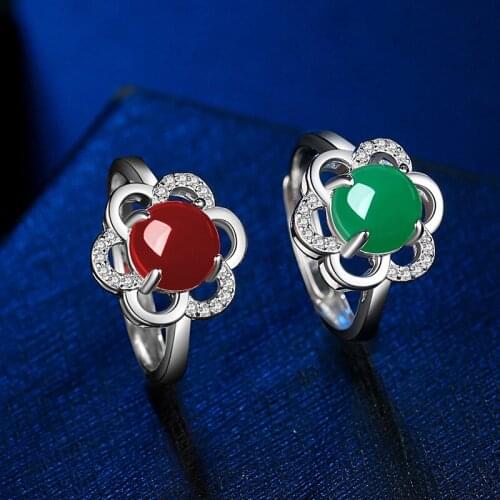 Vintage Open Finger Ring for Women 925 Silver Jewelry Accessories with Zircon Gemstone Wedding Party Promise Gift Trendy Rings