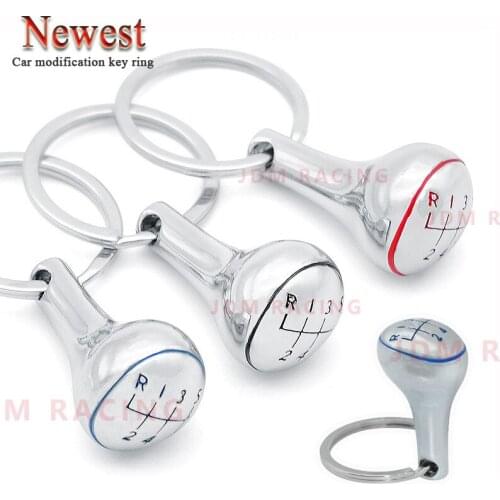 Creative Aluminum Alloy Car Auto Tuning Parts Key Chain Gearstick Lever Shifter Knob Keychain Keyring Car styling drop ship