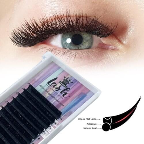 MASSCAKU Sell 12rows/cases Soft Matte Black C/D curl 0.15mm 0.20mm eyelash extensions flat eyelashes lash tray For Makeup
