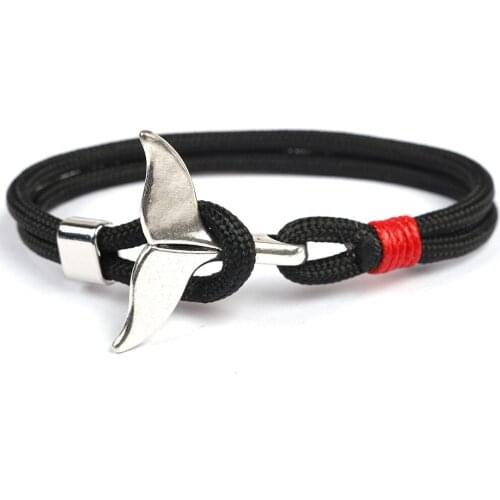 Male and Female Couple Hand Rope Ocean Whale Tail Bracelet 550 Umbrella Rope Handmade Anchor Fashion Jewelry Charm Bracelets