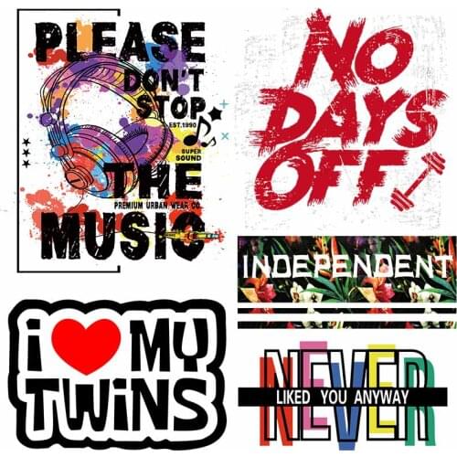 Words Patch Applique On Clothes Iron On Transfers For Clothing Letter Stickers Heat Transfers Textile Vinyl ironing applications