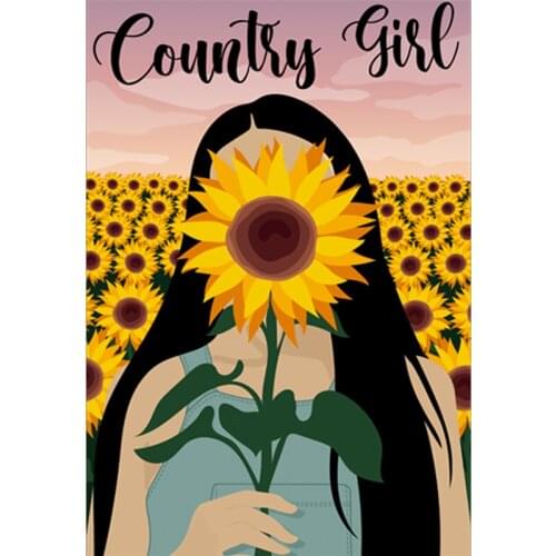 Girl Parches Heat Transfer Fashion Tops Diy Vinyl Appliqued Badges Transfers Sunflower Girl Patch Hot Tear