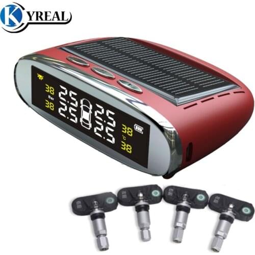 2019 New TPMS Solar Auto Alarm Tire Sensor Wireless Easy Install LCD Display Internal Sensor Pressure Monitoring System for Car