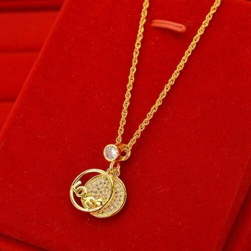 2021 New Jewelry Micro Inlaid Zirconia Love Pendant Chain 18K Gold Ladies Womens Necklace Girlfriend Jewelry