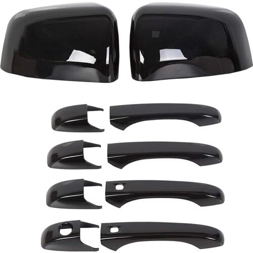 NEW-Black Mirror Covers + Door Handle Covers for 2011-2020 Jeep Grand Cherokee Dodge Durango