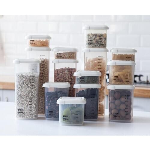 Plastic Sealed Cans Kitchen Storage Box Transparent Food Canister Keep Fresh New Clear Container Jar Drop shipping