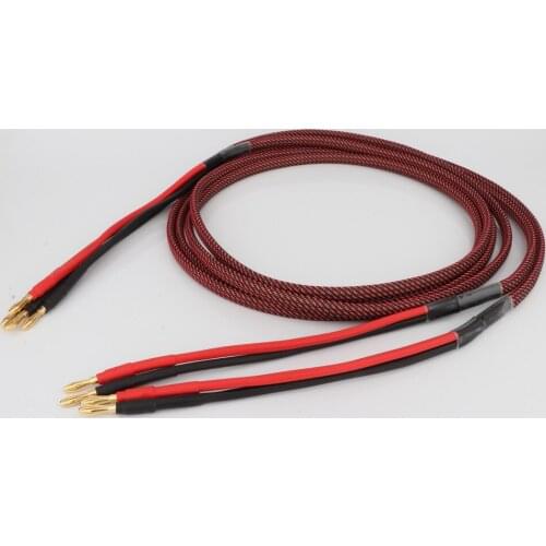 Preffair Hi-End Silver Plated Speaker Cable with Gold Plated Banana To Banana Loudspeaker Cable HIFI Audiophile Speaker Wire