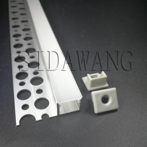 2meter/piece Plaster Trimless Recessed Aluminum Drywall Led Profile Channel for 10mm Wall and Ceiling strip SDW056
